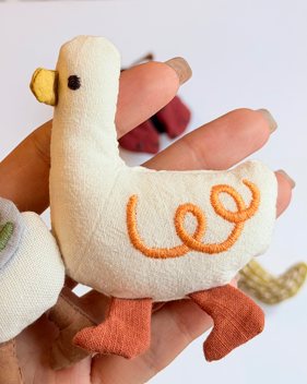 Cute Goose And Friends Stitched Fabric DIY Brooch Collection