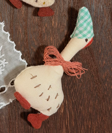 Cute Goose And Friends Stitched Fabric DIY Brooch Collection