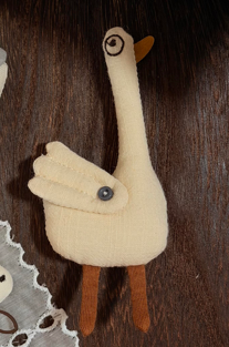 Cute Goose And Friends Stitched Fabric DIY Brooch Collection