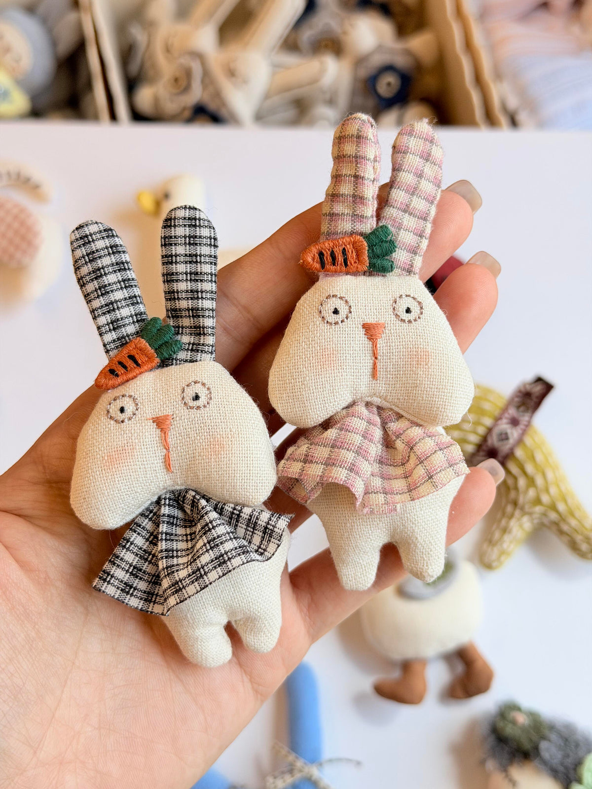 Whimsical Animal Stitched Fabric Brooch Pin
