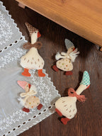 Cute Goose And Friends Stitched Fabric DIY Brooch Collection