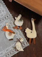 Cute Goose And Friends Stitched Fabric DIY Brooch Collection