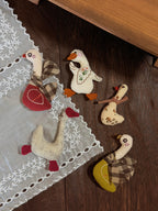Cute Goose And Friends Stitched Fabric DIY Brooch Collection
