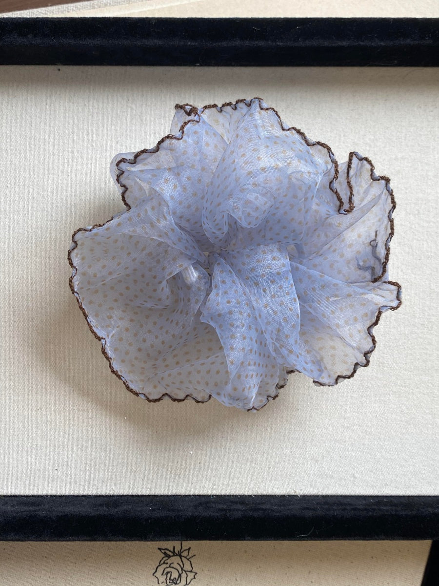 Gradient Blue Mesh Scrunchie Hair Accessory for Women