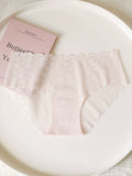 French-Inspired Floral Lace Low-Waist Seamless Breathable Panties with Cotton Crotch