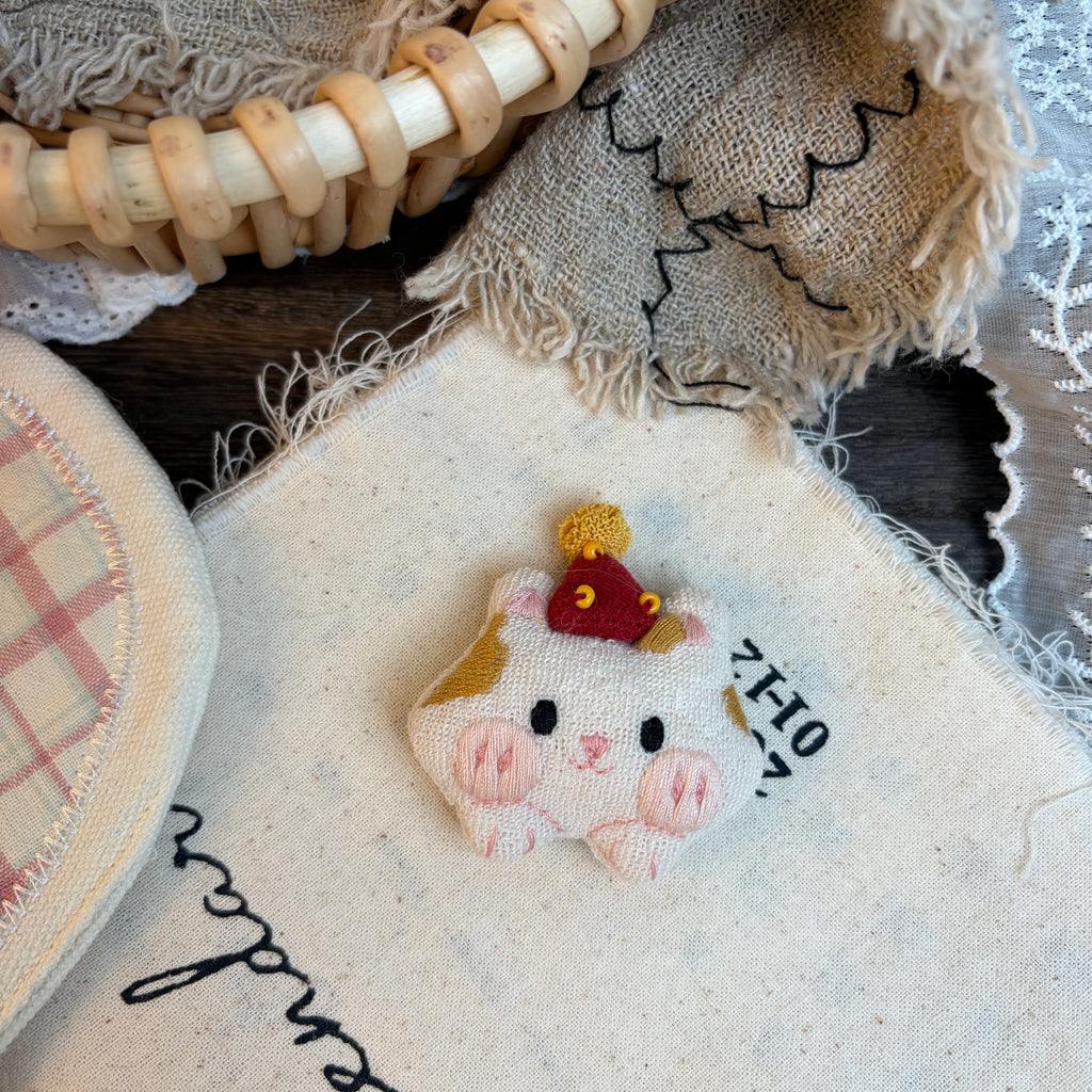 Cute Handmade Fabric Cotton Doll Brooch Pin Accessory