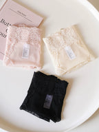 French-Inspired Vintage Mesh Panties with Lace Trim and Cotton Crotch