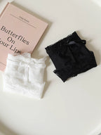 French-Inspired Vintage Panties with Bow and Lace Trim