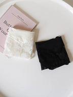 French-Inspired Vintage Cross-Flower Lace Trim Low-Waist Breathable Briefs