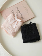 French-Inspired Vintage Panties with Bow Embroidery and Lace Trim