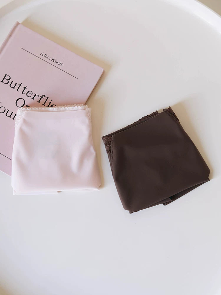Seamless Lace Silk Panties with Delicate Trim