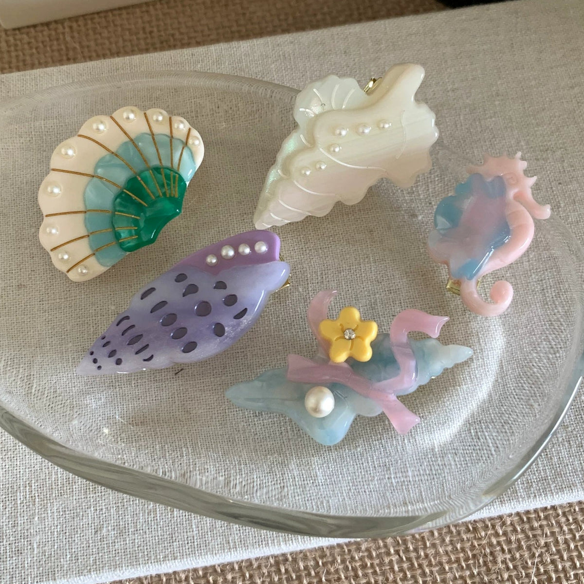 Cute Ocean Seashell Acetate Hair Clip Accessory