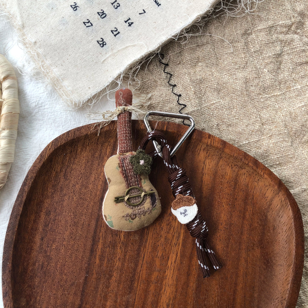 Cute Handmade Fabric Forest Mushroom Plant Bag Pendant Accessory