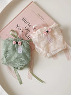 French-Inspired Low-Waist Sheer Mesh Panties with Ribbon Bow and Lace Trim