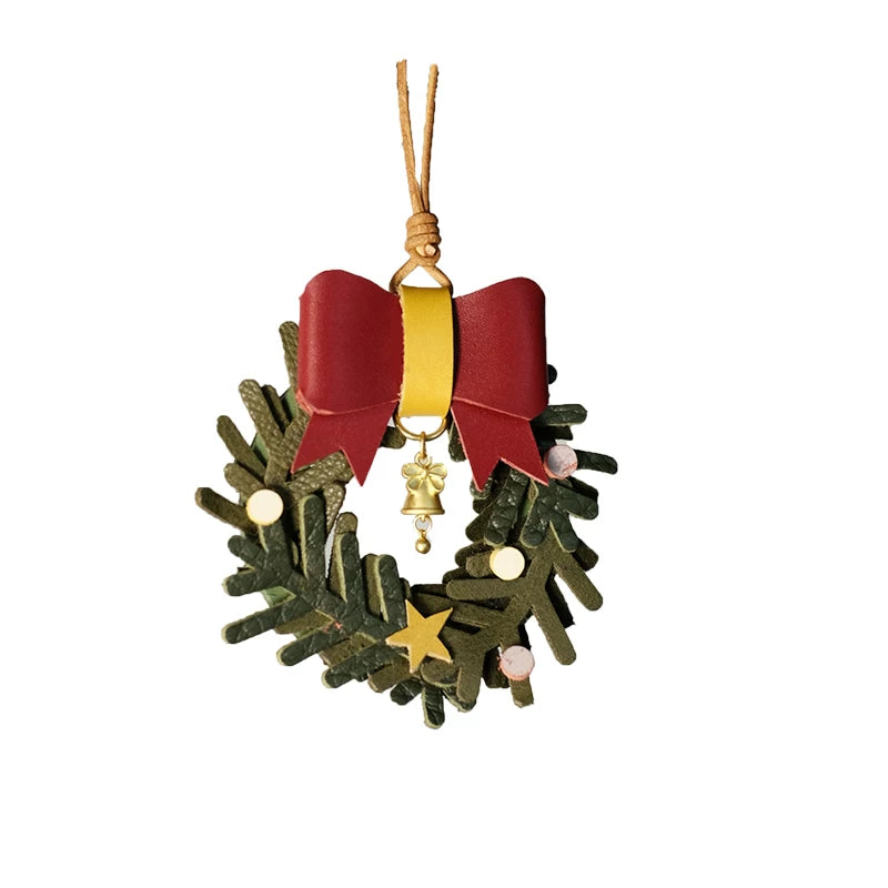 Cute Handmade Cowhide Leather Garland Hanging Ornament Accessory