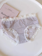 Sweet Mesh Panties with Bow Detail and Lace Trim