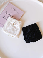 French-Inspired Vintage Mesh Panties with Velvet Bow and Lace Trim