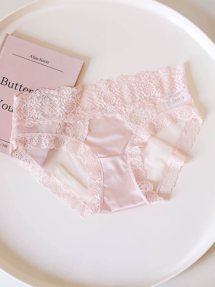 French-Inspired Vintage Sexy Panties with Lace Trim