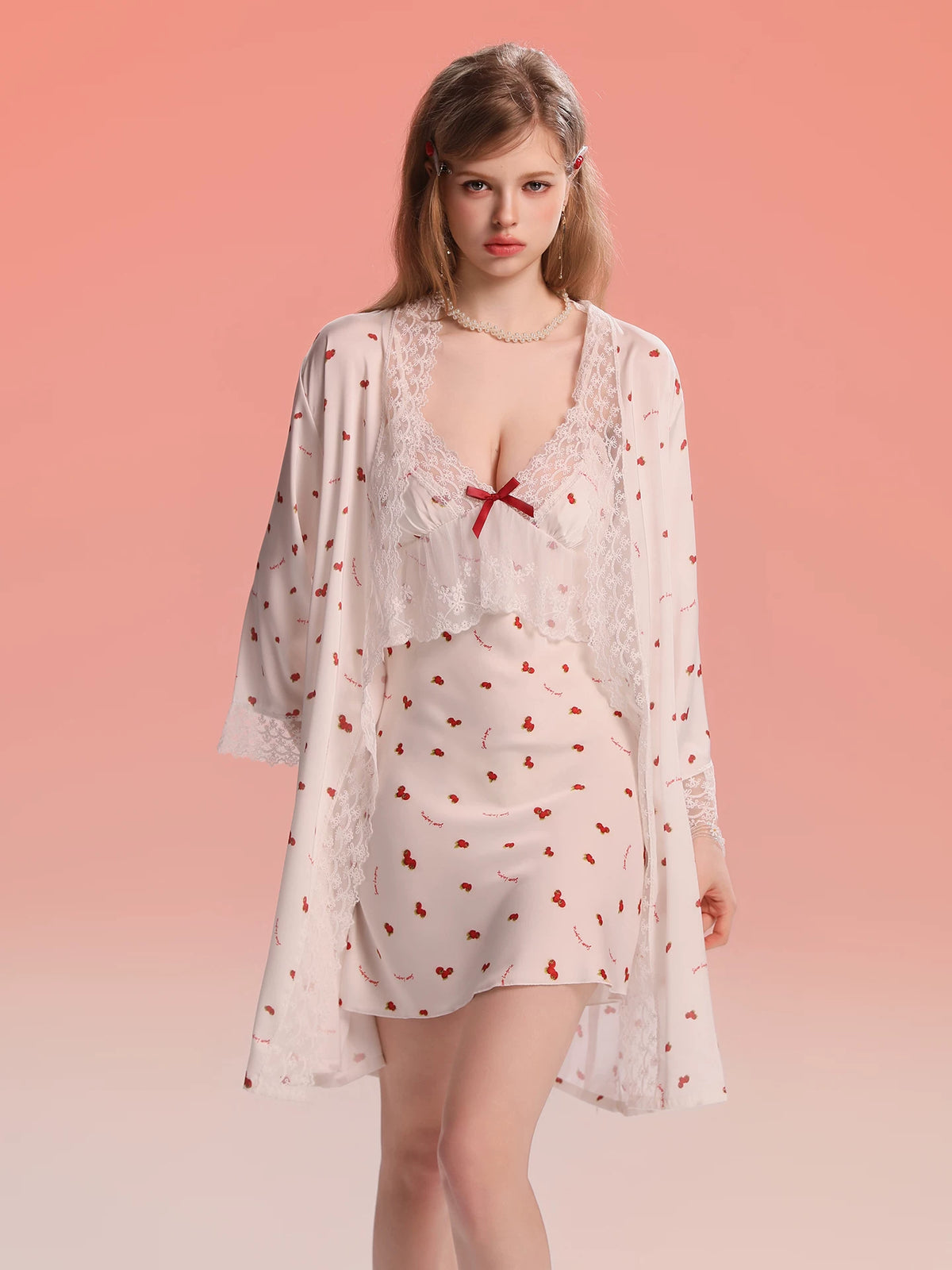 Women's Sexy Ice Silk Camisole Nightdress and Homewear Short Skirt