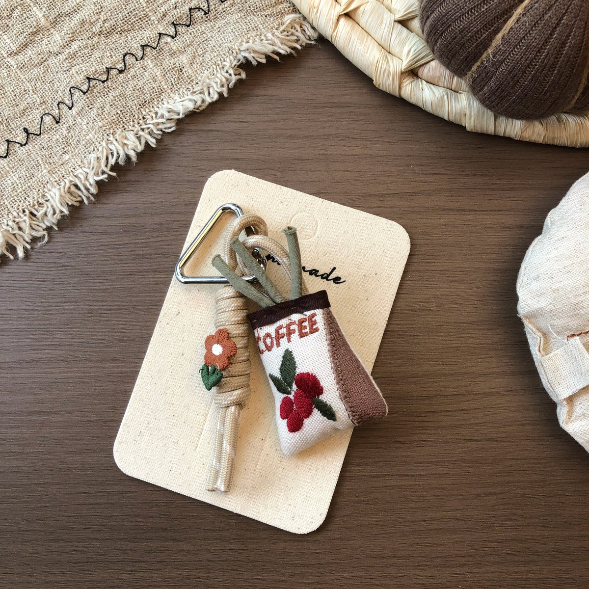 Cute Handmade Cloth Teapot Bag Pendant Keychain Accessory
