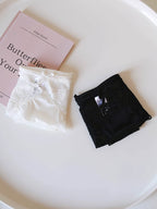 French-Inspired Vintage Panties with Bow Embroidery and Lace Trim