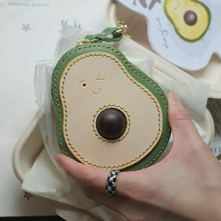 Cute Handmade Cowhide Leather Purse Pendant Accessory