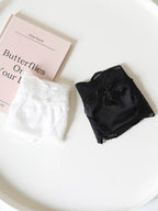 French-Inspired Vintage Lace Panties with Low Waist and Bow Trim