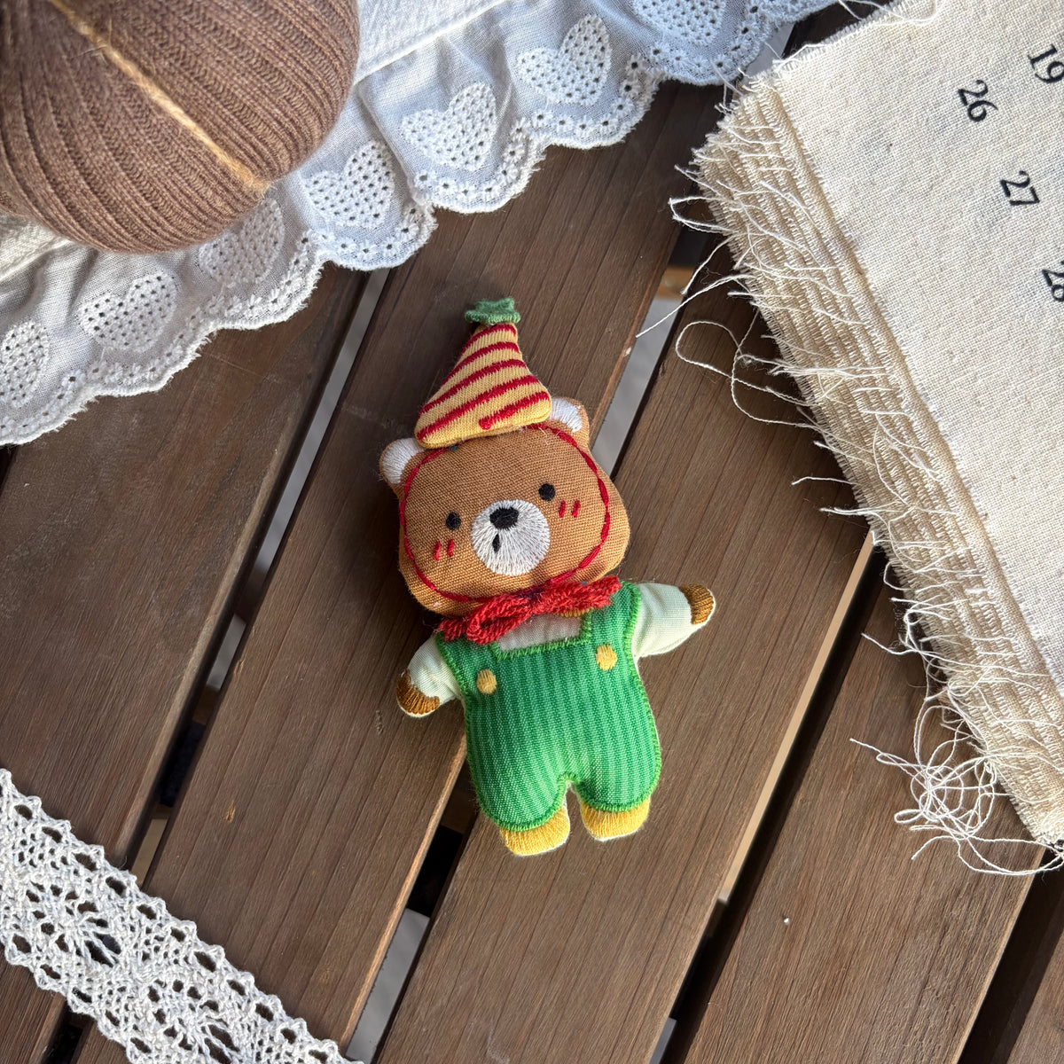 Cute Handmade Fabric Cotton Doll Brooch Pin Accessory