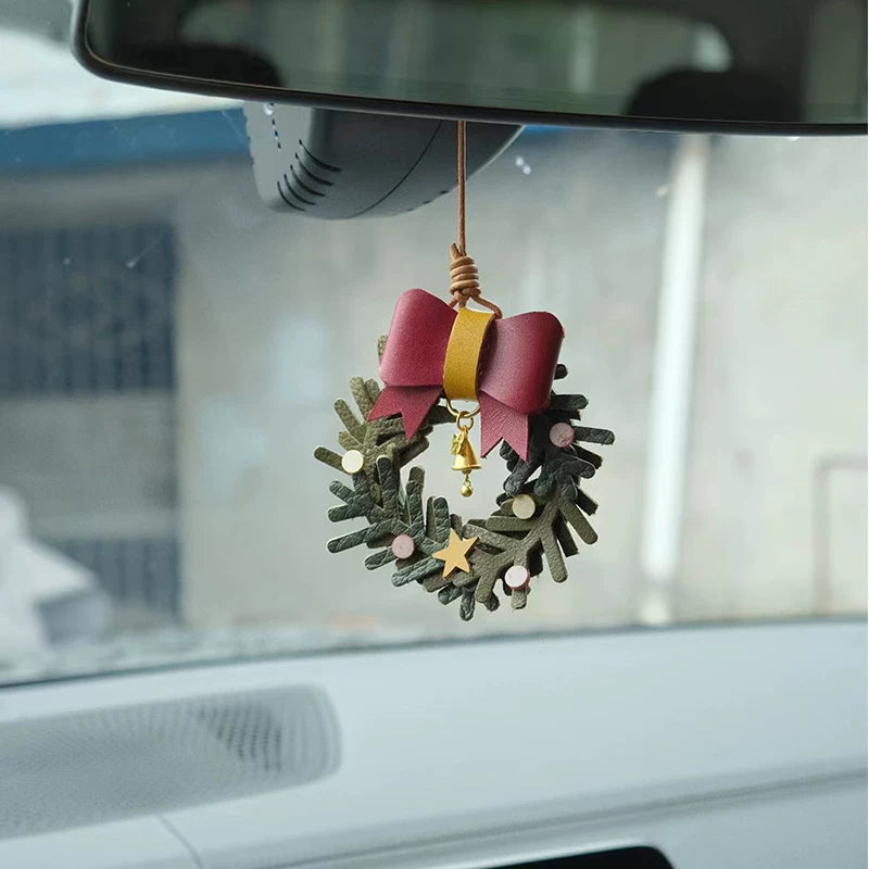 Cute Handmade Cowhide Leather Garland Hanging Ornament Accessory