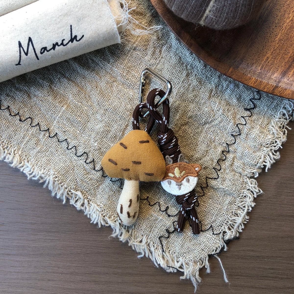 Cute Handmade Fabric Forest Mushroom Plant Bag Pendant Accessory