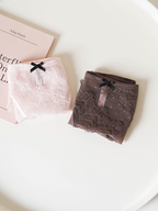 French-Inspired Vintage Panties with Bow and Lace Trim