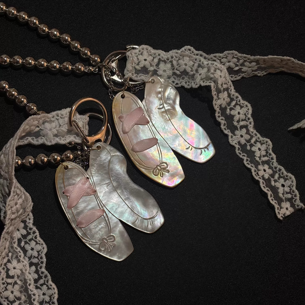 Ballet Shoes Bag Charm Keychain Pendant