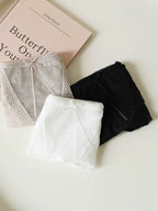 French-Inspired Vintage Panties with Bow Embroidery and Lace Trim