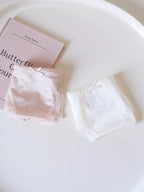 French-Inspired Vintage Panties with Bow Embroidery and Lace Trim