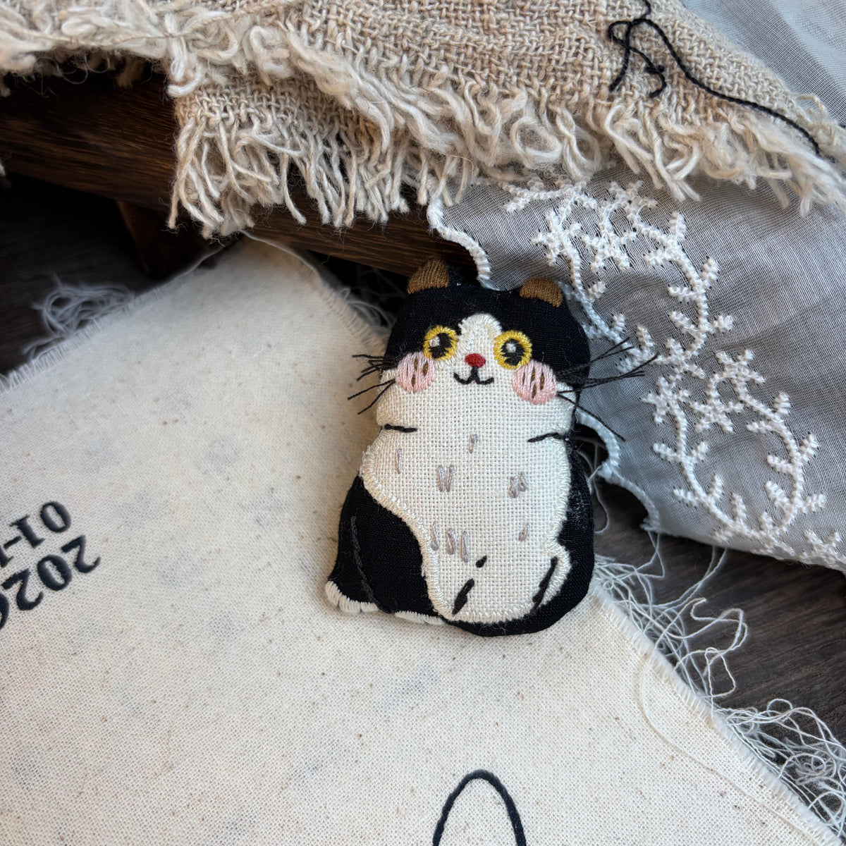 Cute Handmade Fabric Cotton Doll Brooch Pin Accessory