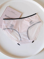 French-Inspired Contrasting Lace Panties with Bow and Pure Cotton Crotch