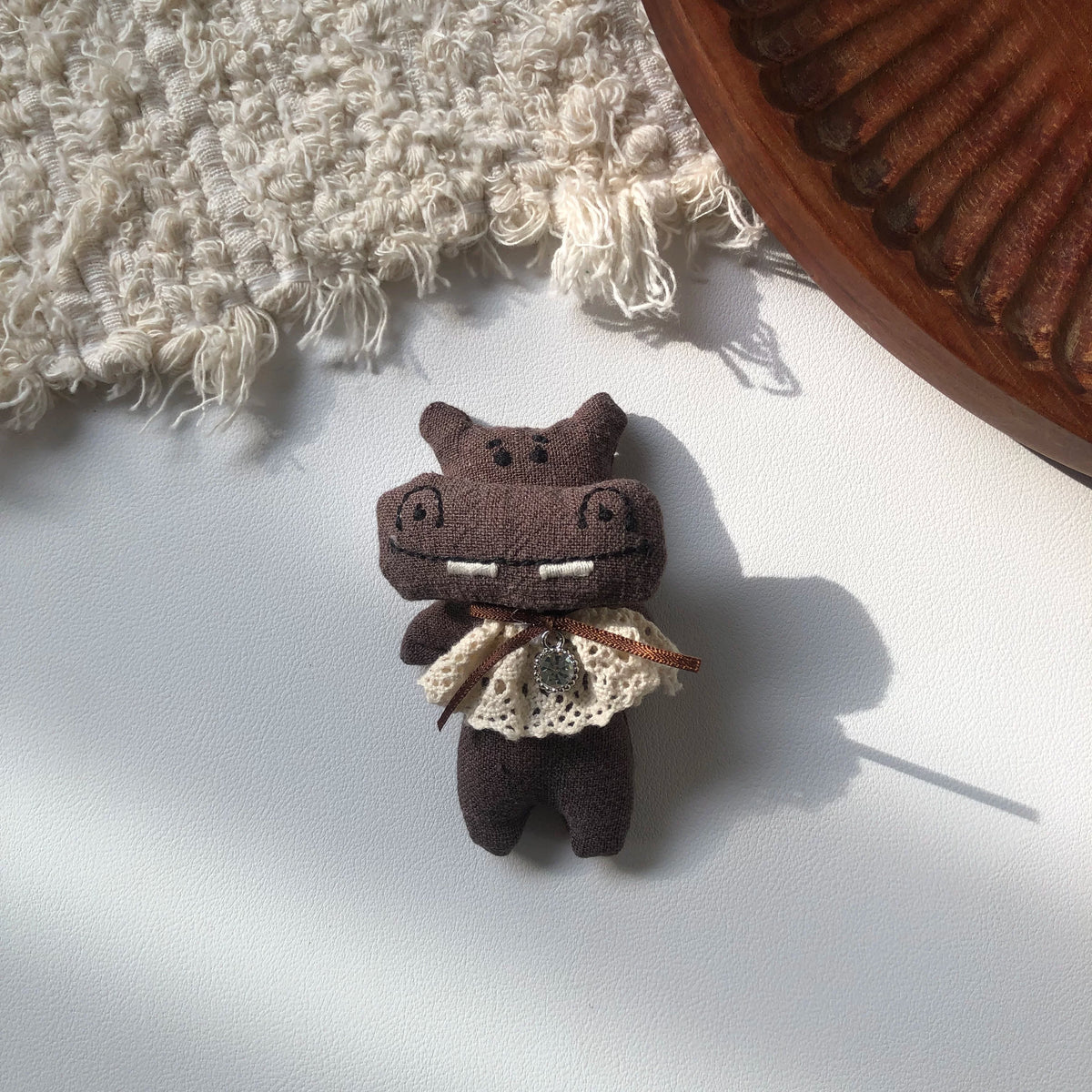 Cute Handmade Fabric Cotton Doll Brooch Pin Accessory