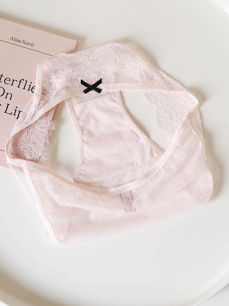 French-Inspired Vintage Panties with Bow and Lace Trim