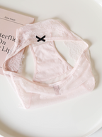 French-Inspired Vintage Panties with Bow and Lace Trim