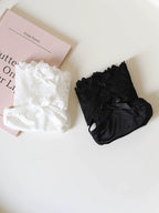 French-Inspired Vintage Panties with Bow Embroidery and Lace Trim