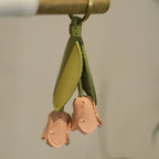 Cute Handmade Leather Flower Keychain Accessory