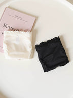 French-Inspired Vintage Satin Panties with Bow Leg Ring and Lace Trim