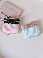 French-Inspired Vintage Panties with Bow and Lace Trim