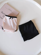 French-Inspired Contrasting Lace Panties with Bow and Pure Cotton Crotch