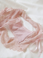 French-Inspired Vintage Low-Waist Triangle Hollow Bow Lace Panties
