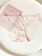 French-Inspired Vintage Panties with Lace Mesh and Cotton Crotch