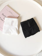 Simple Ice Silk Mesh Mid-Waist Panties with Breathable Cotton Crotch