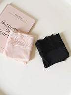 French-Inspired Satin Panties with Sweet Heart and Lace Trim