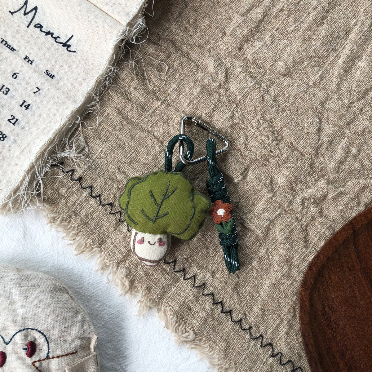 Cute Handmade Fabric Forest Mushroom Plant Bag Pendant Accessory