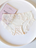 French-Inspired Vintage Mesh Panties with Bow and Lace Trim